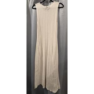 A New Day Women's Large Cream Sleeveless Long Maxi Dress